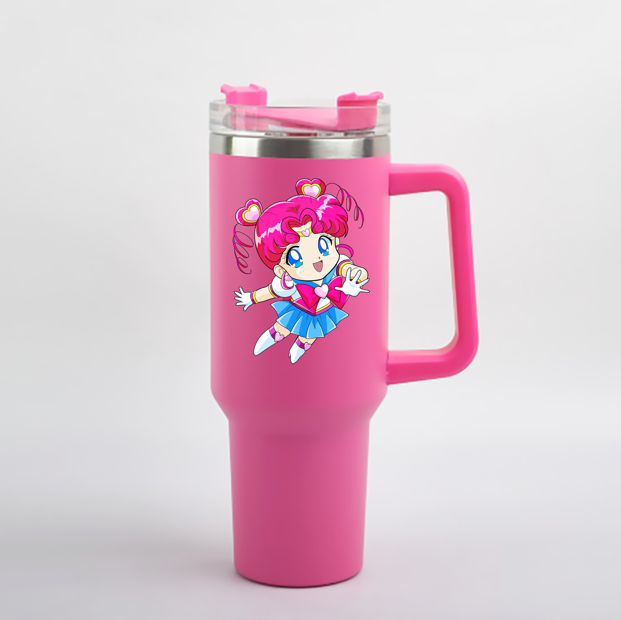 （画像用） 美少女戦士セーラームーン ちびうさ Sailor Moon Chibiusa Tsukino Usagi Small Lady Serenity 1200mL車用タンブラー - クリスタルステッカー（プラスチックストロー付き）